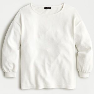 NWT J crew balloon sleeve double knit top ivory
